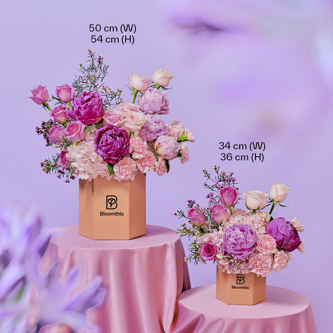Aubrey Pink Peony Flower Box | Free Delivery | Bloomthis
