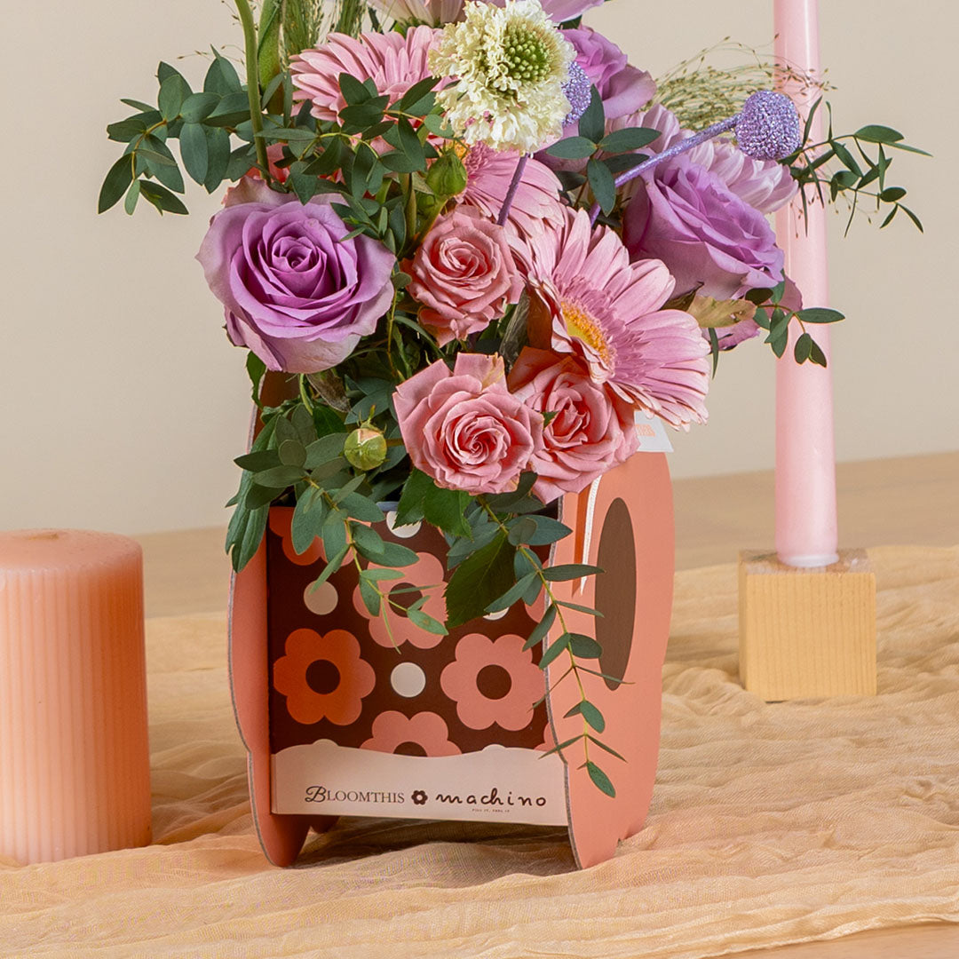 Ayame Pink Gerbera & Rose Machino Flower Box