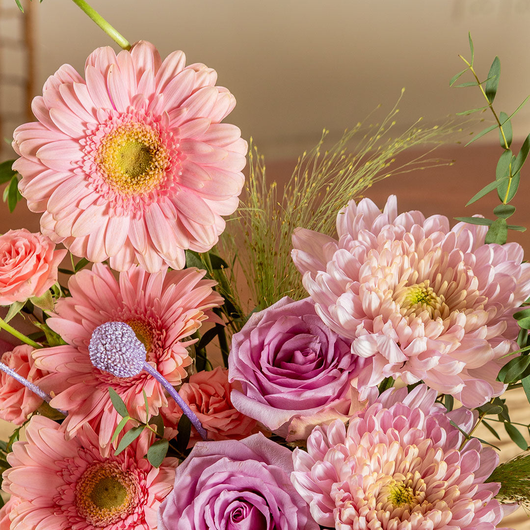 Ayame Pink Gerbera & Rose Machino Flower Box