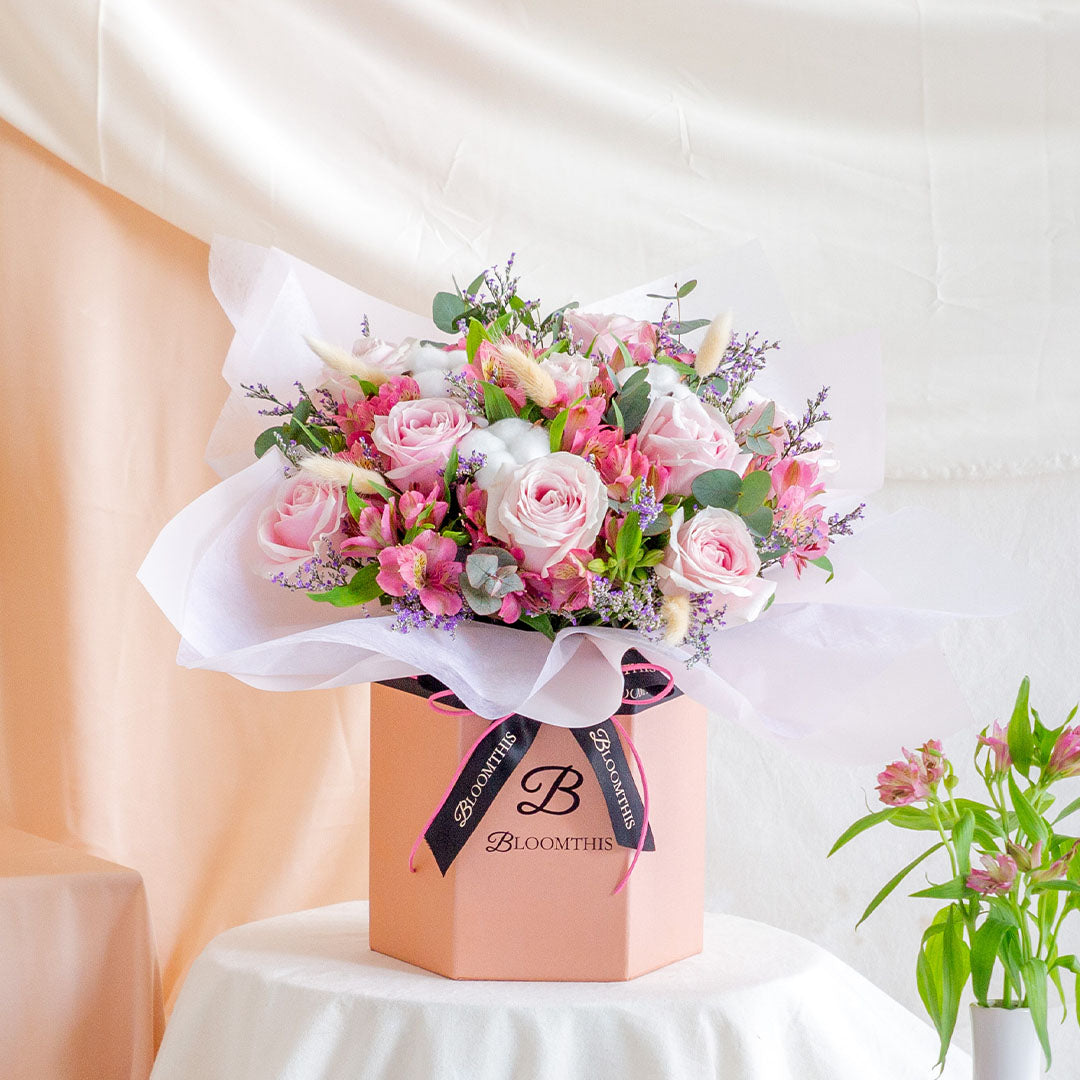 Esmerelda Pink Rose Flower Box