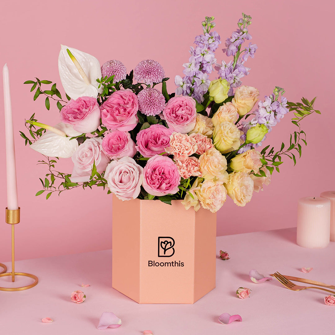 Haruka Pink Rose Flower Box