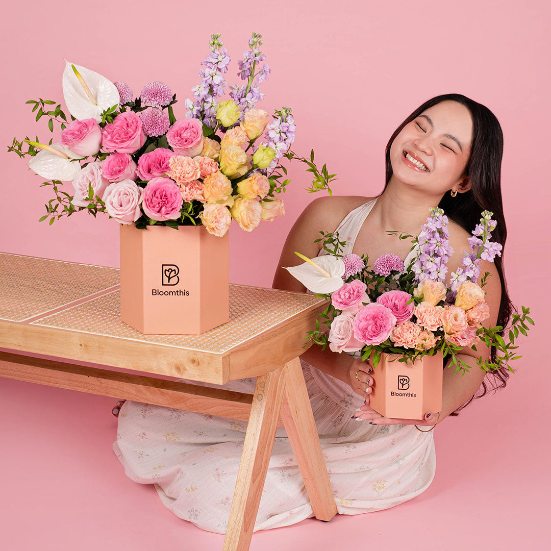 Haruka Pink Rose Flower Box