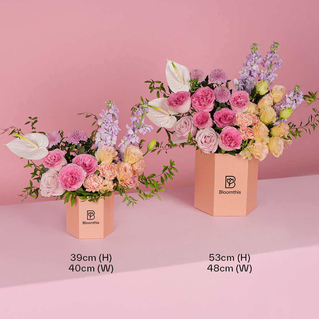 Haruka Pink Rose Flower Box