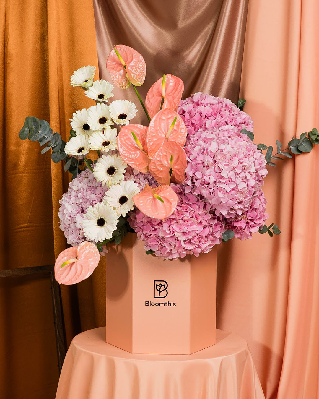 Luxe Aegean Pink Hydrangea Flower Box