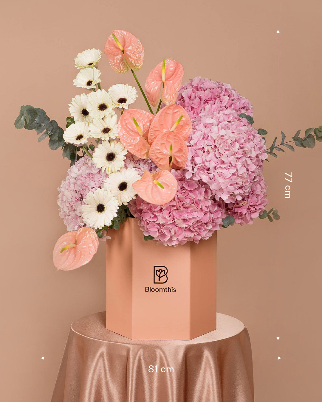 Luxe Aegean Pink Hydrangea Flower Box