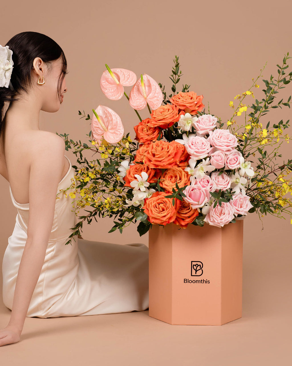 anthurium hybride rose Luxe Euphemia Rose & Anthurium Flower Box | Free Delivery