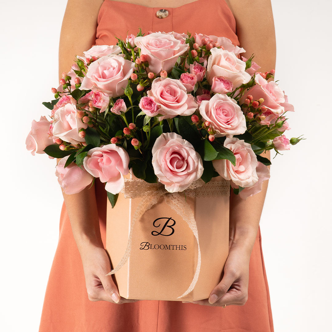 Melisa Pink Rose Flower Box