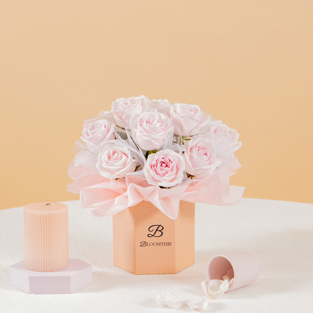 Odette Pink Rose Flower Box