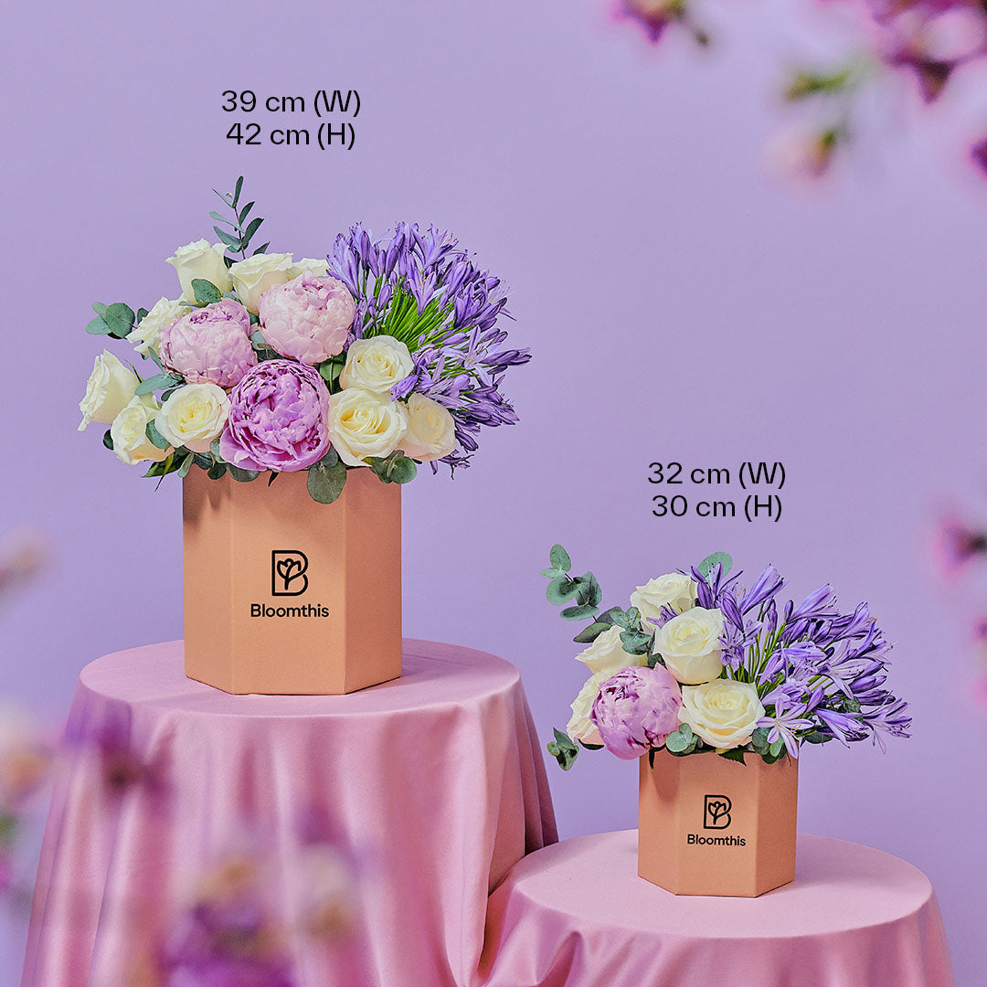 Percy Rose & Peony Flower Box | Free Delivery | Bloomthis