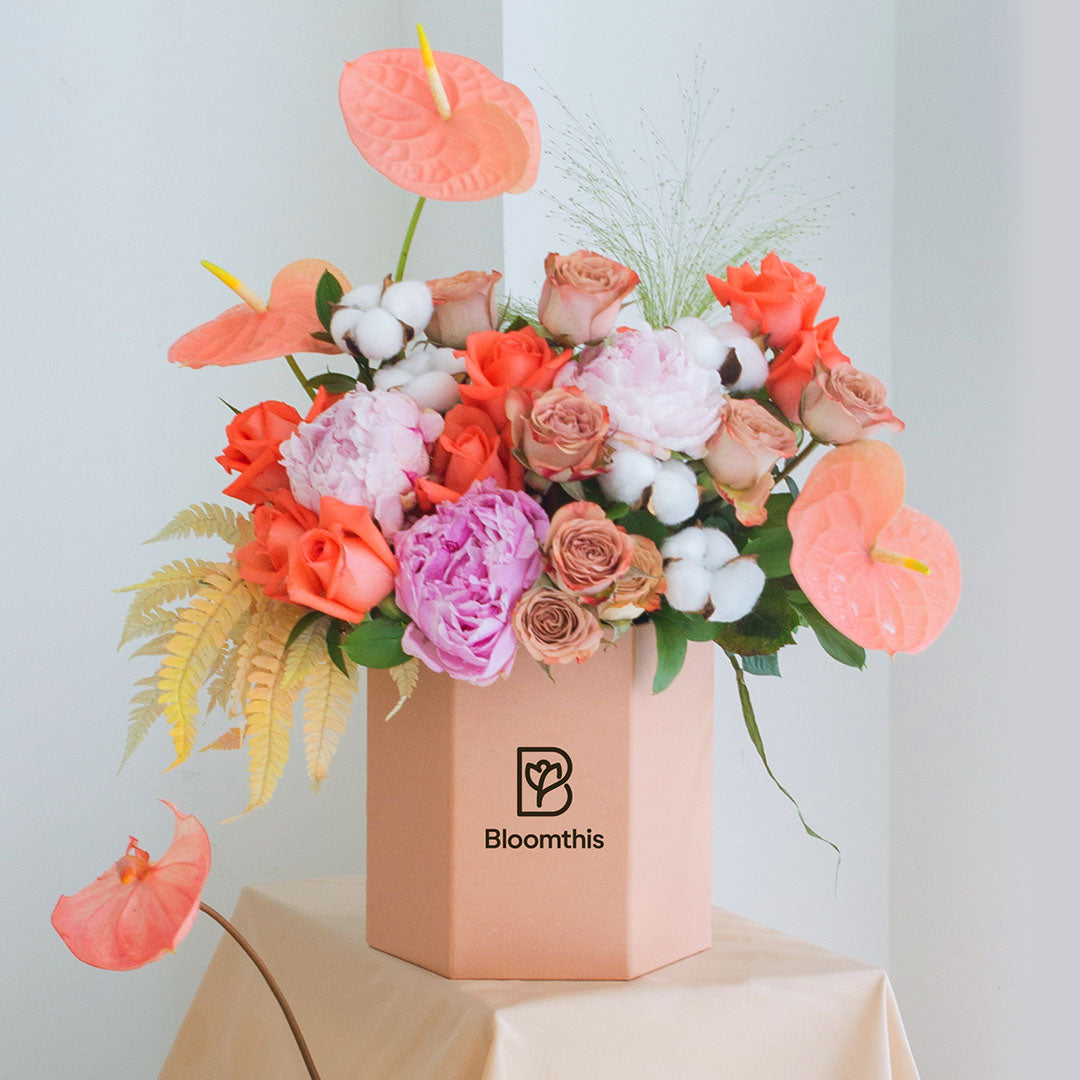 Philomena Pink Peony Flower Box | Free Delivery | Bloomthis