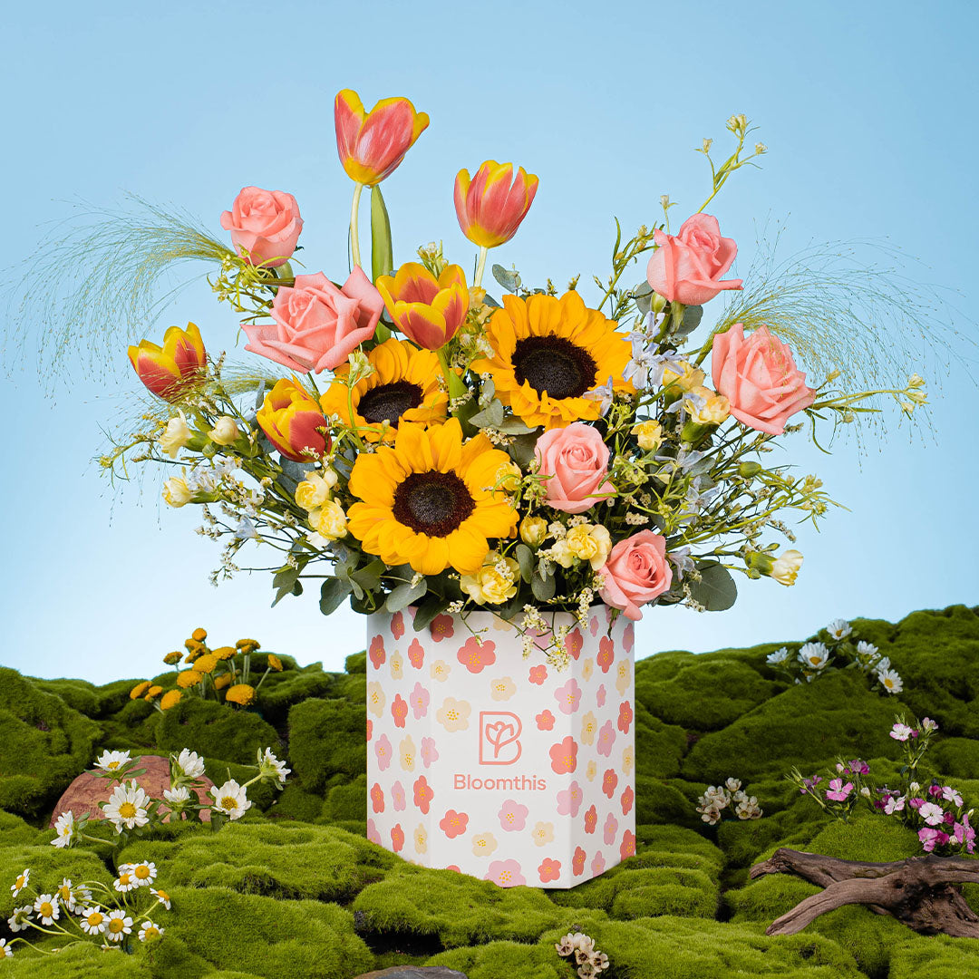 Spring Whimsy Zia Yellow Sunflower Flower Box