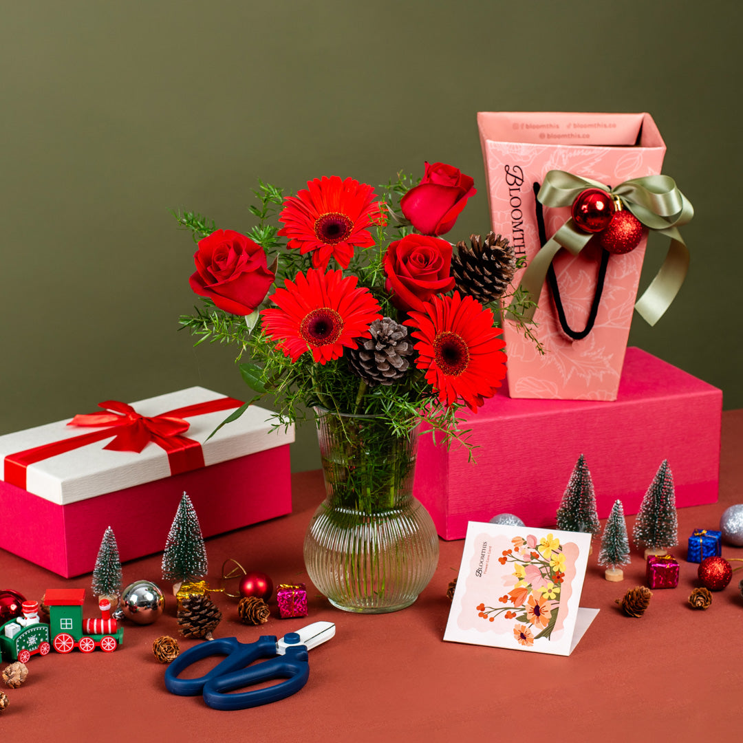 Angelica Red Gerbera Christmas Mini BloomBag