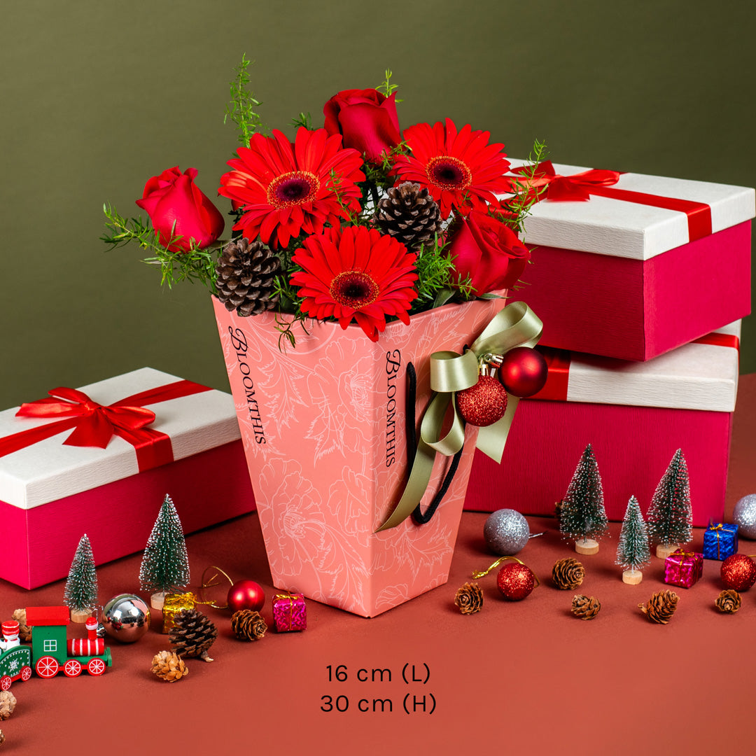 Angelica Red Gerbera Christmas Mini BloomBag