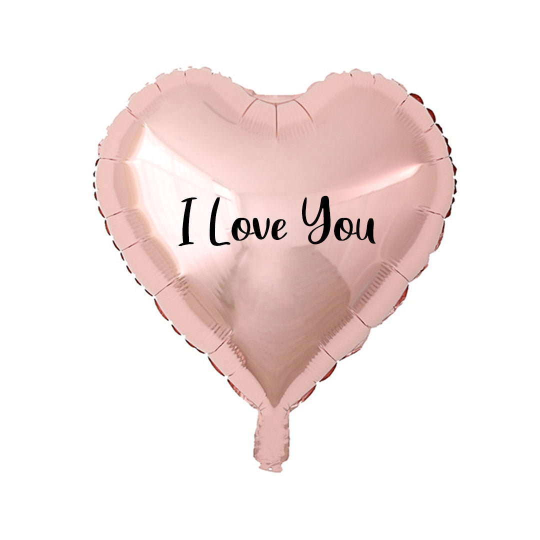I Love You Rose Gold Heart Foil Balloon (18 in) (VD)