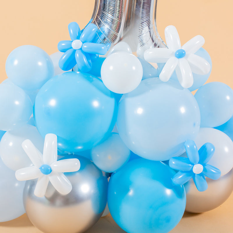 Baby Blue Marquee Number Birthday Balloon