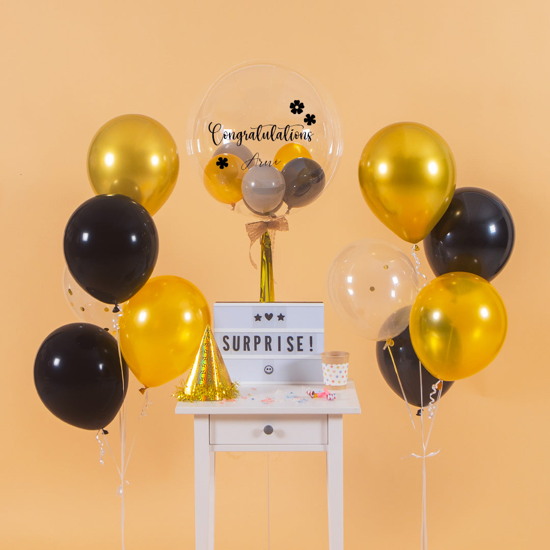 Glamour Gold Helium Bobo Balloon