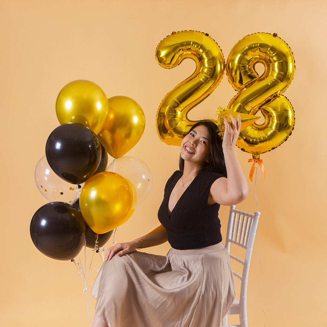 Glamour Gold Helium Foil Birthday Number Balloon