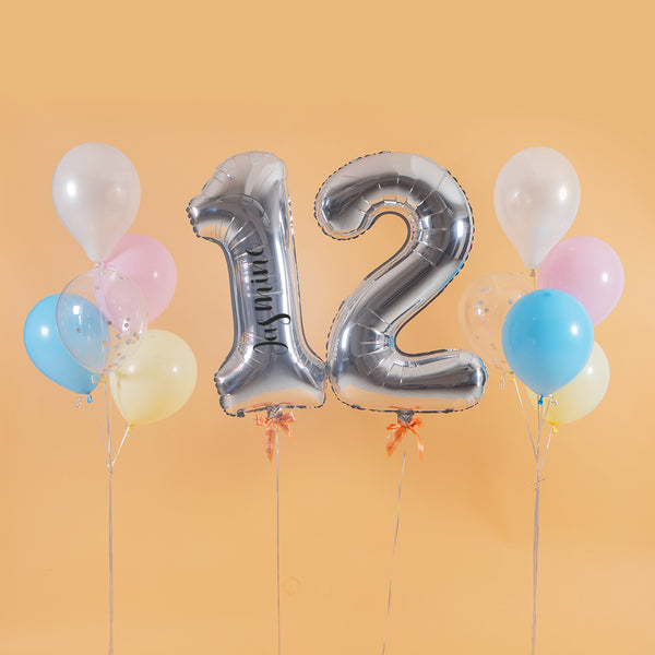 Pastel Candy Helium Foil Birthday Number Balloon