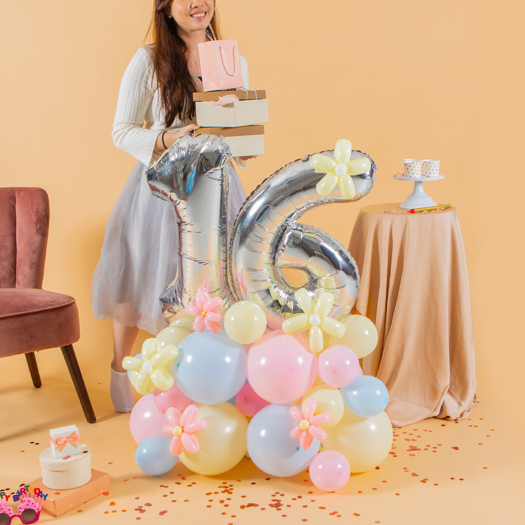 Pastel Candy Marquee Number Birthday Balloon