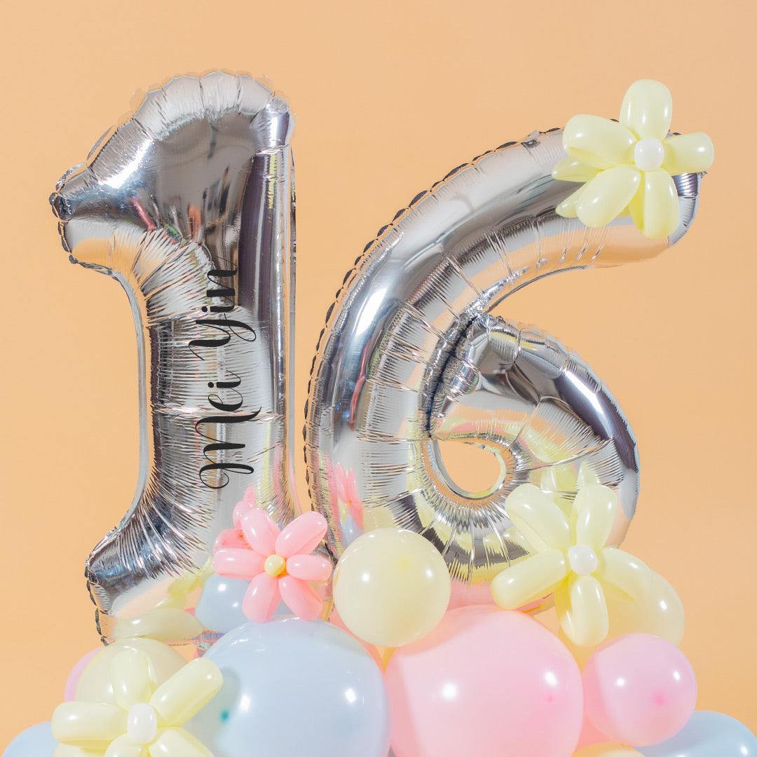 Pastel Candy Marquee Number Birthday Balloon
