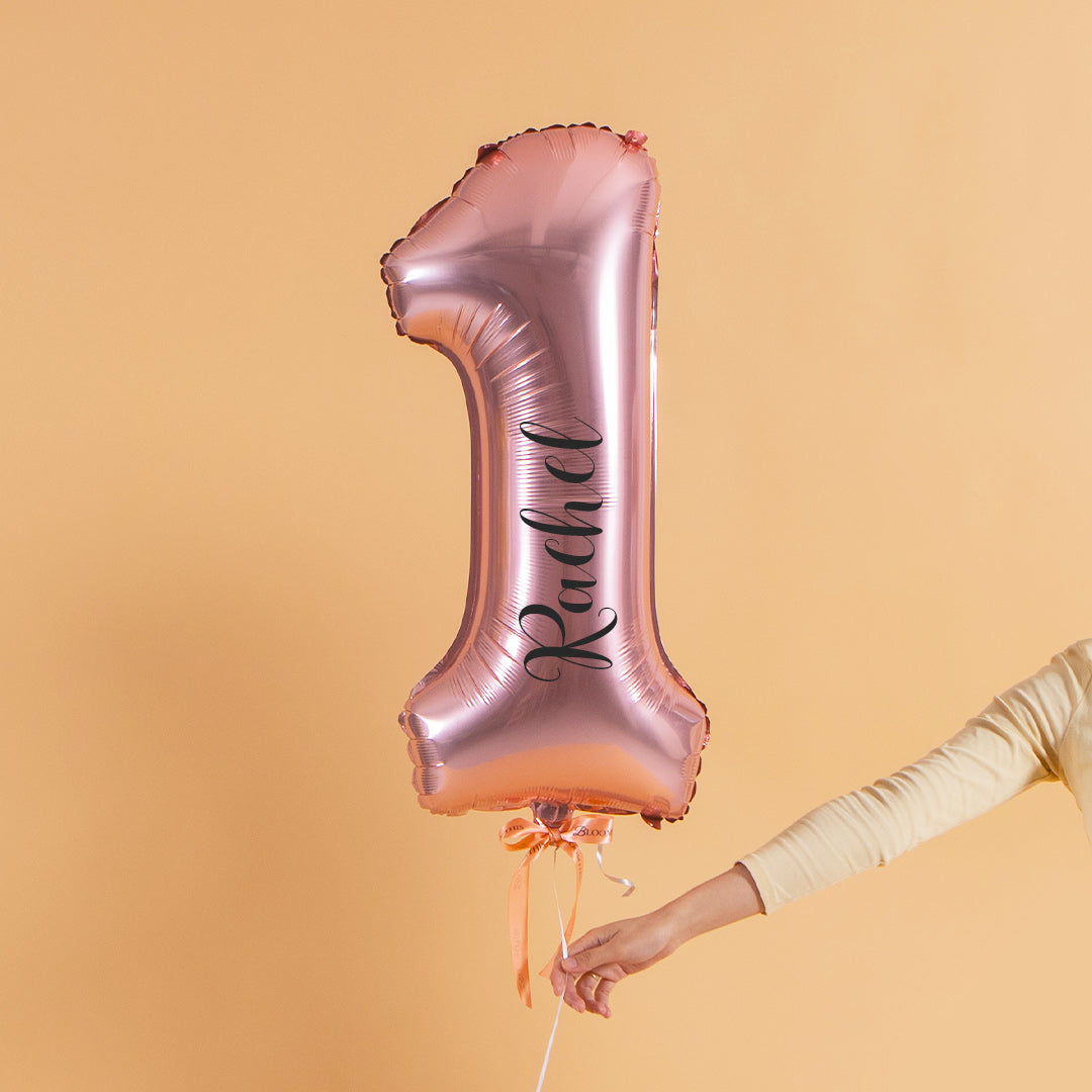 Pretty Pink Helium Foil Birthday Number Balloon