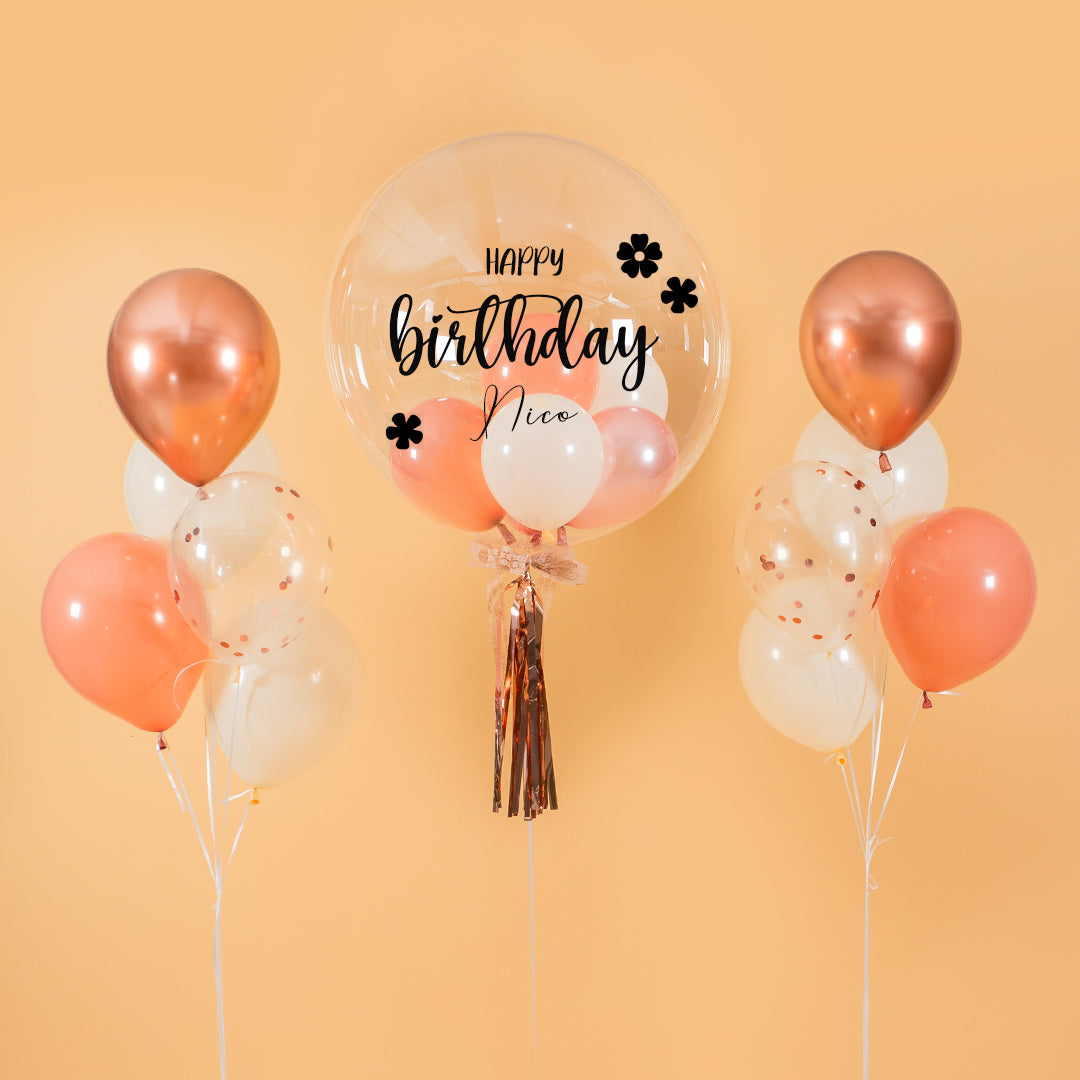 Rose Gold Helium Birthday Balloon Set