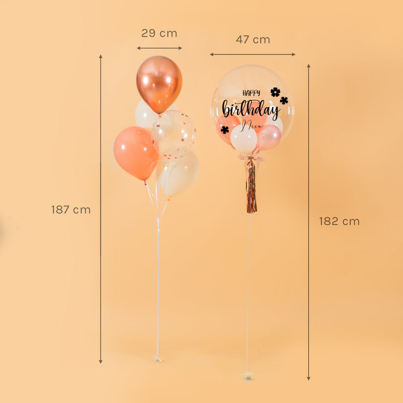Rose Gold Helium Birthday Balloon Set