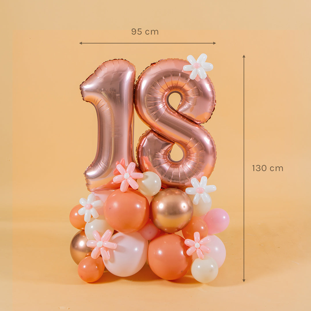 Rose Gold Marquee Number Birthday Balloon