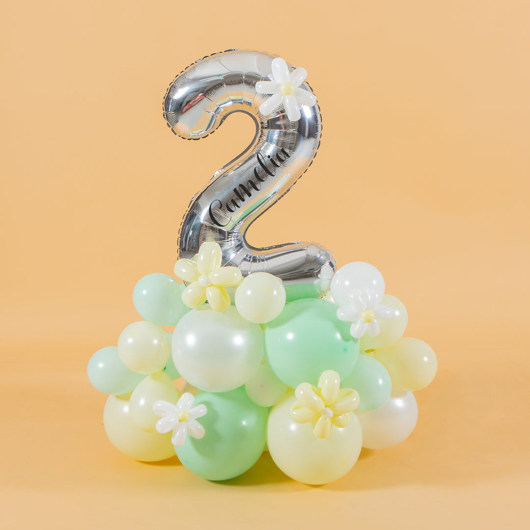 Vespa Mint Marquee Number Birthday Balloon