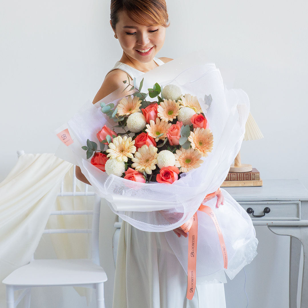 Clementine Orange Rose Bouquet (SC)