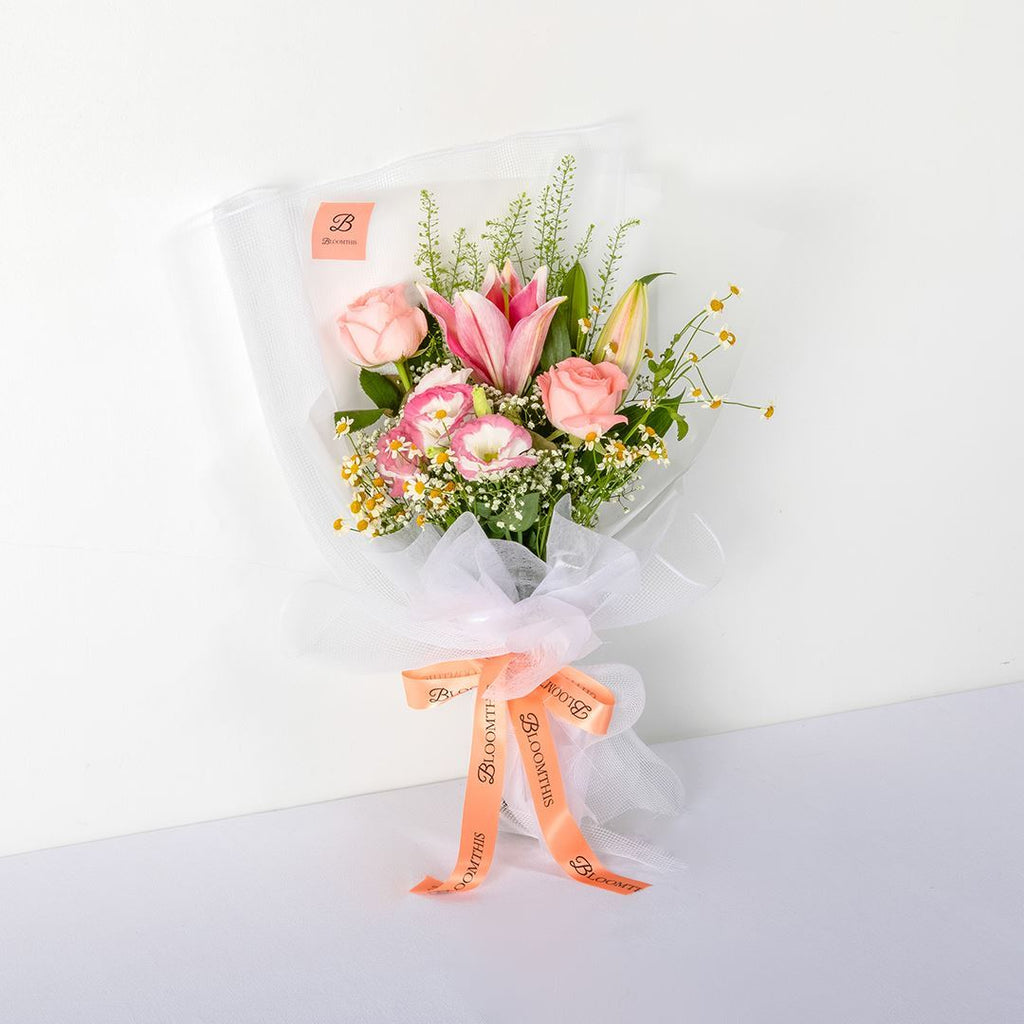 Esther White Lily & Rose Bouquet