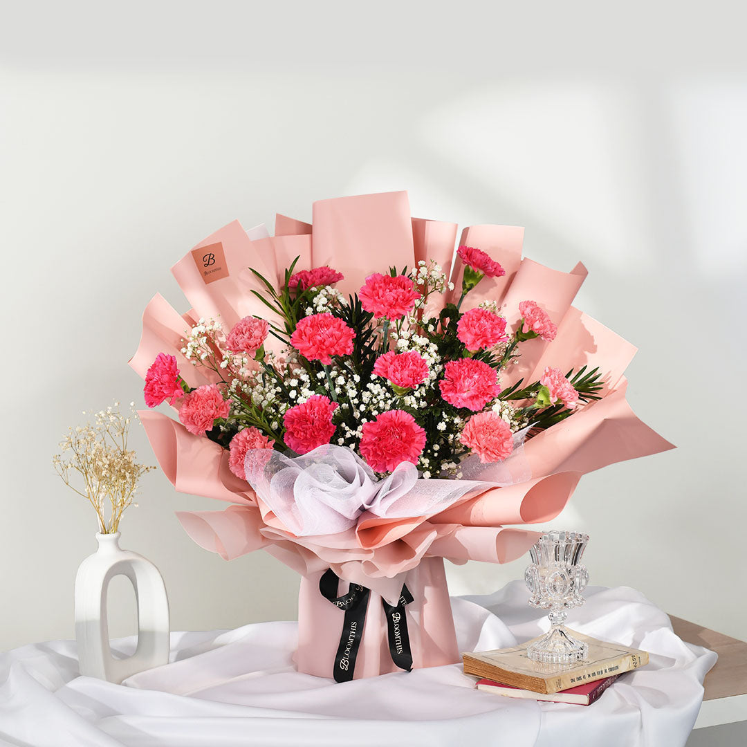 Pia Pink Carnation Bouquet (MD)