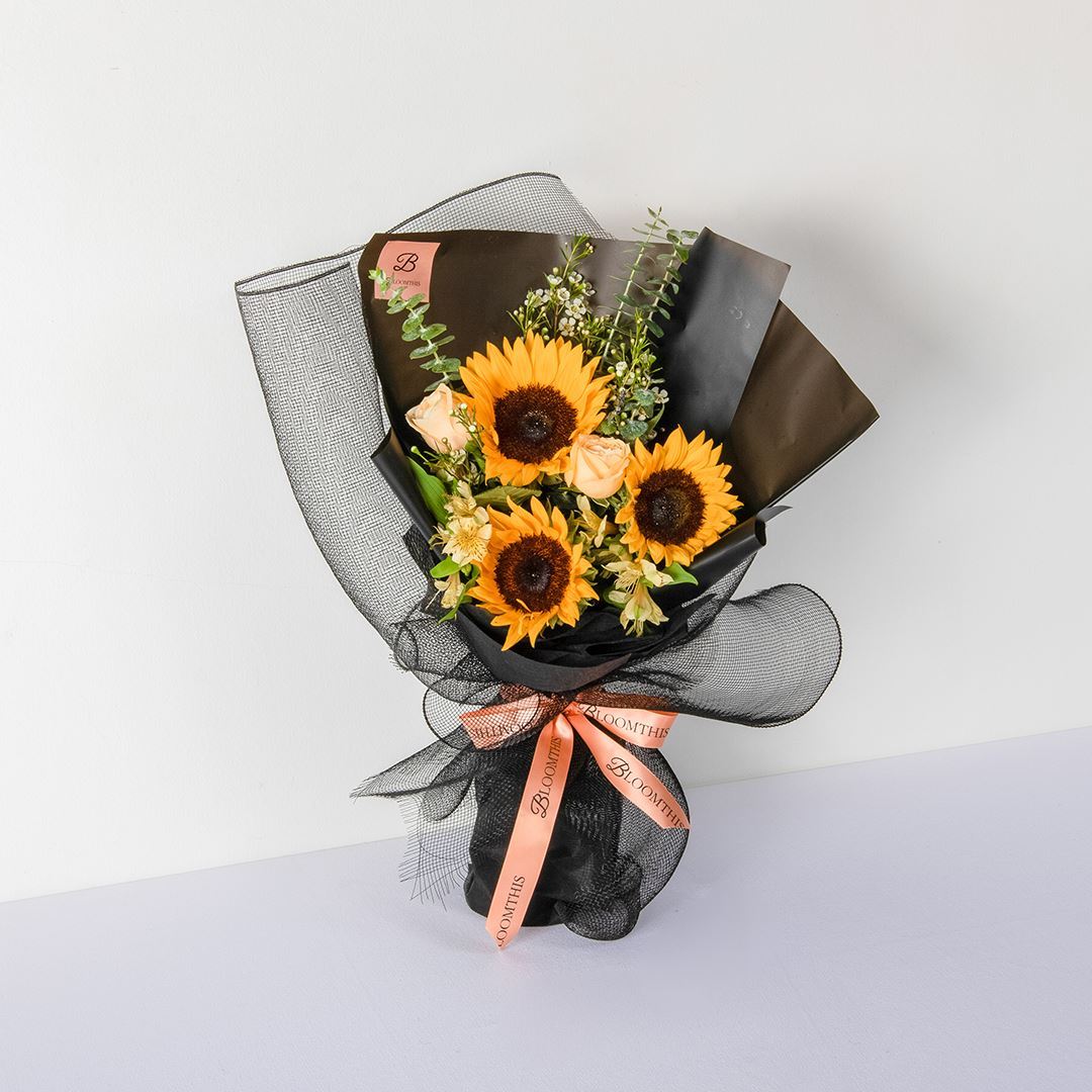 Sadie Black | Sunflower Bouquet | Bloomthis - Same Day Delivery