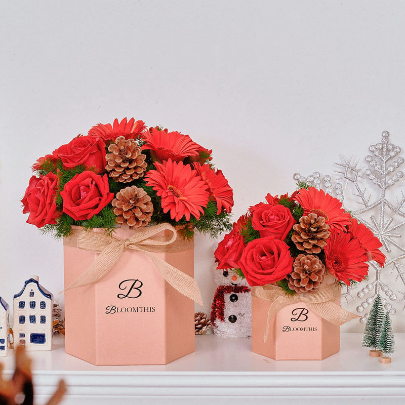 Angelica Red Gerbera Christmas Flower Box
