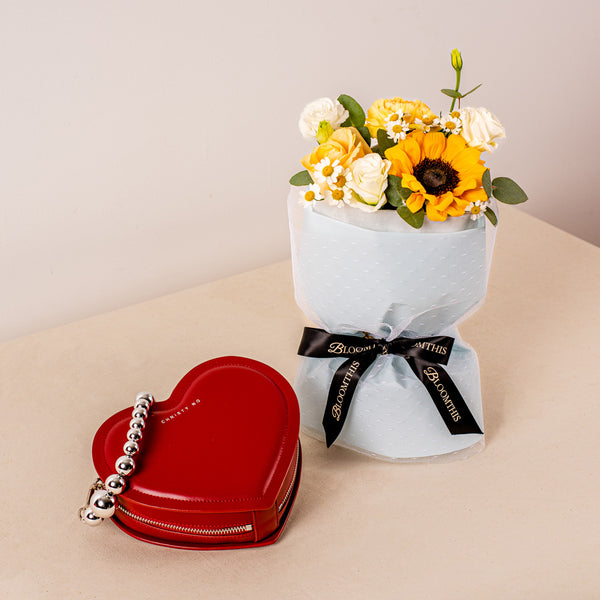 Mini Summer Sunflower Bouquet + Desire Chain Bag