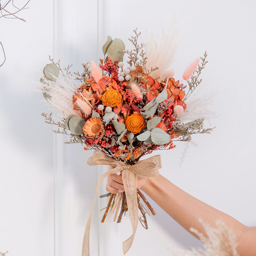 Janelle Dried Hydrangea Wedding Bouquet