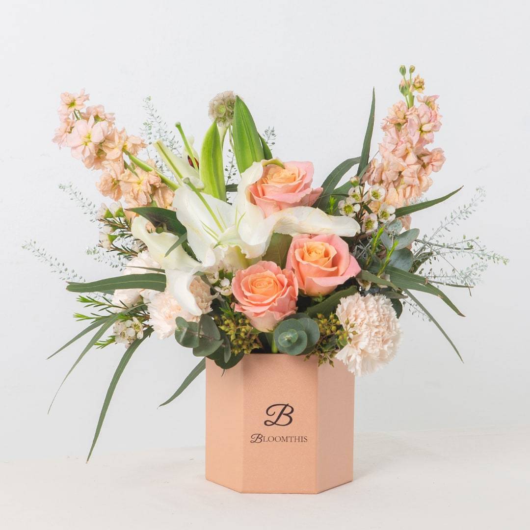 Bernadette White Lily Flower Box (VD)