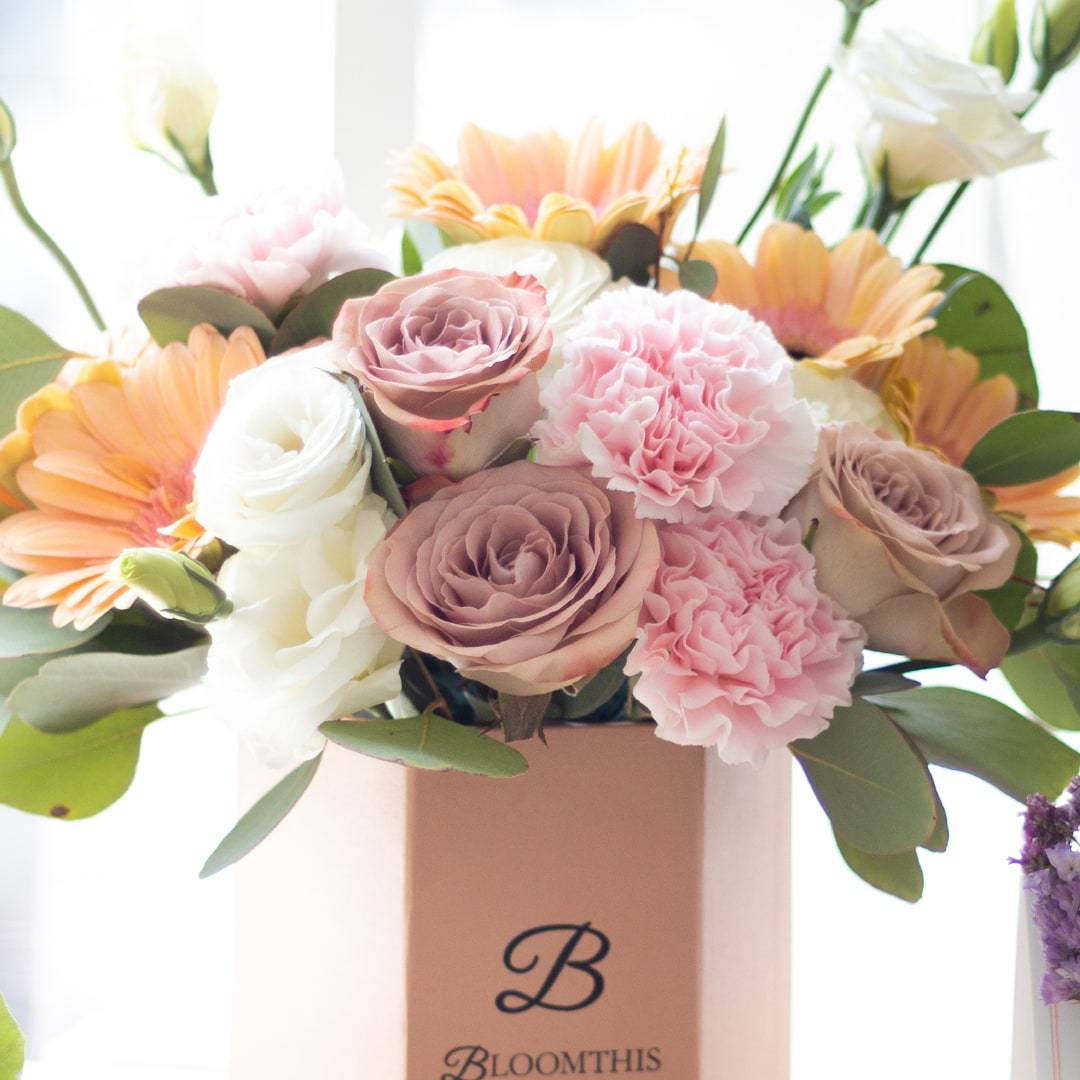 Blake Peach Gerbera Flower Box (VD)