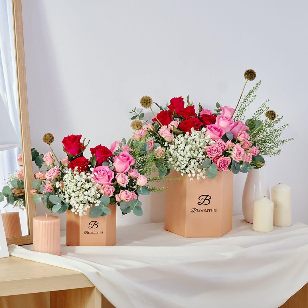 Catalina Pink Rose Flower Box (VD)