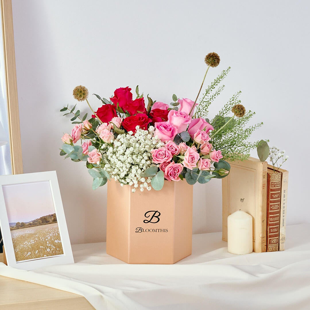 Catalina Pink Rose Flower Box