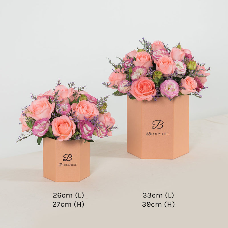 Evangeline Pink Rose Flower Box