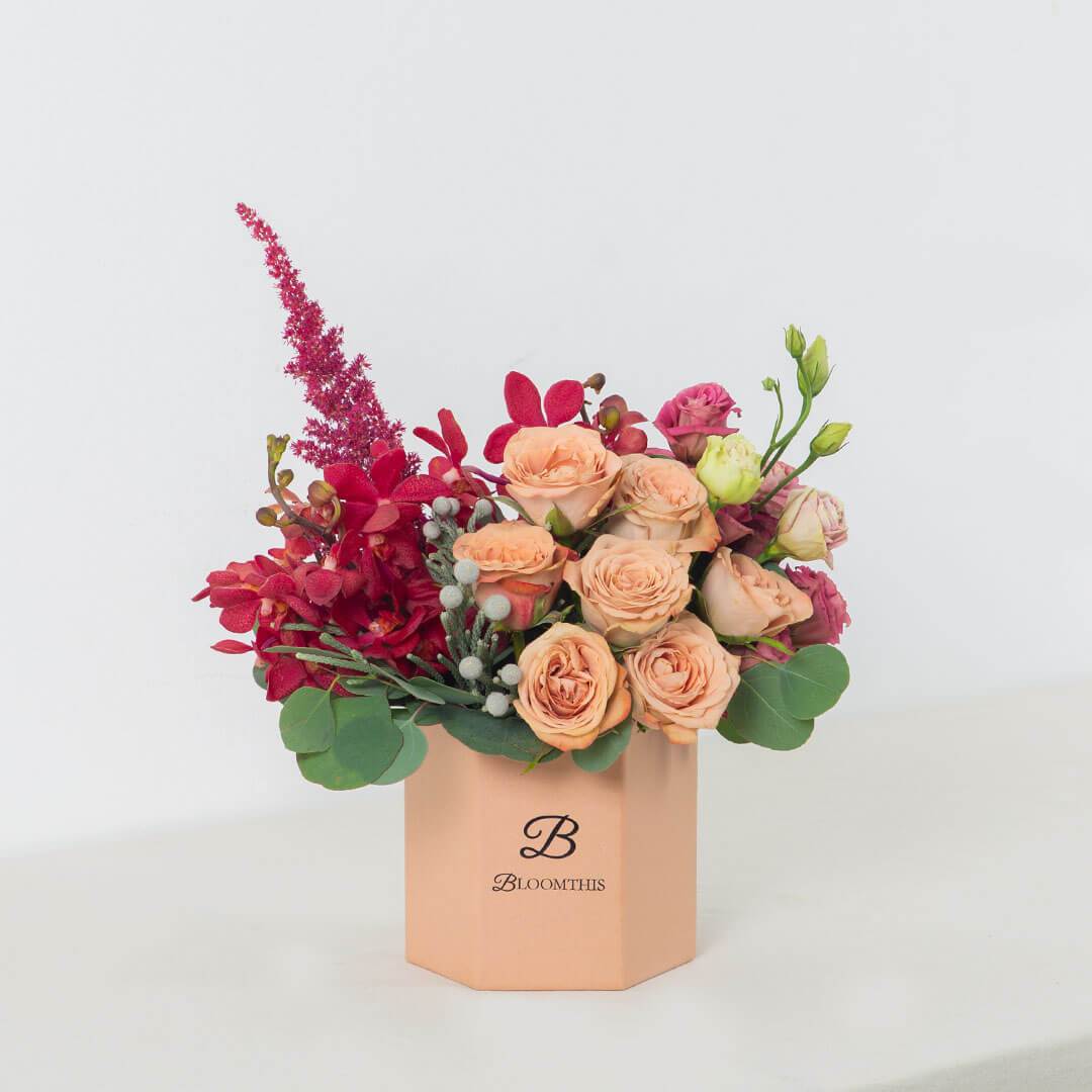 Felicity Cappuccino Rose Flower Box