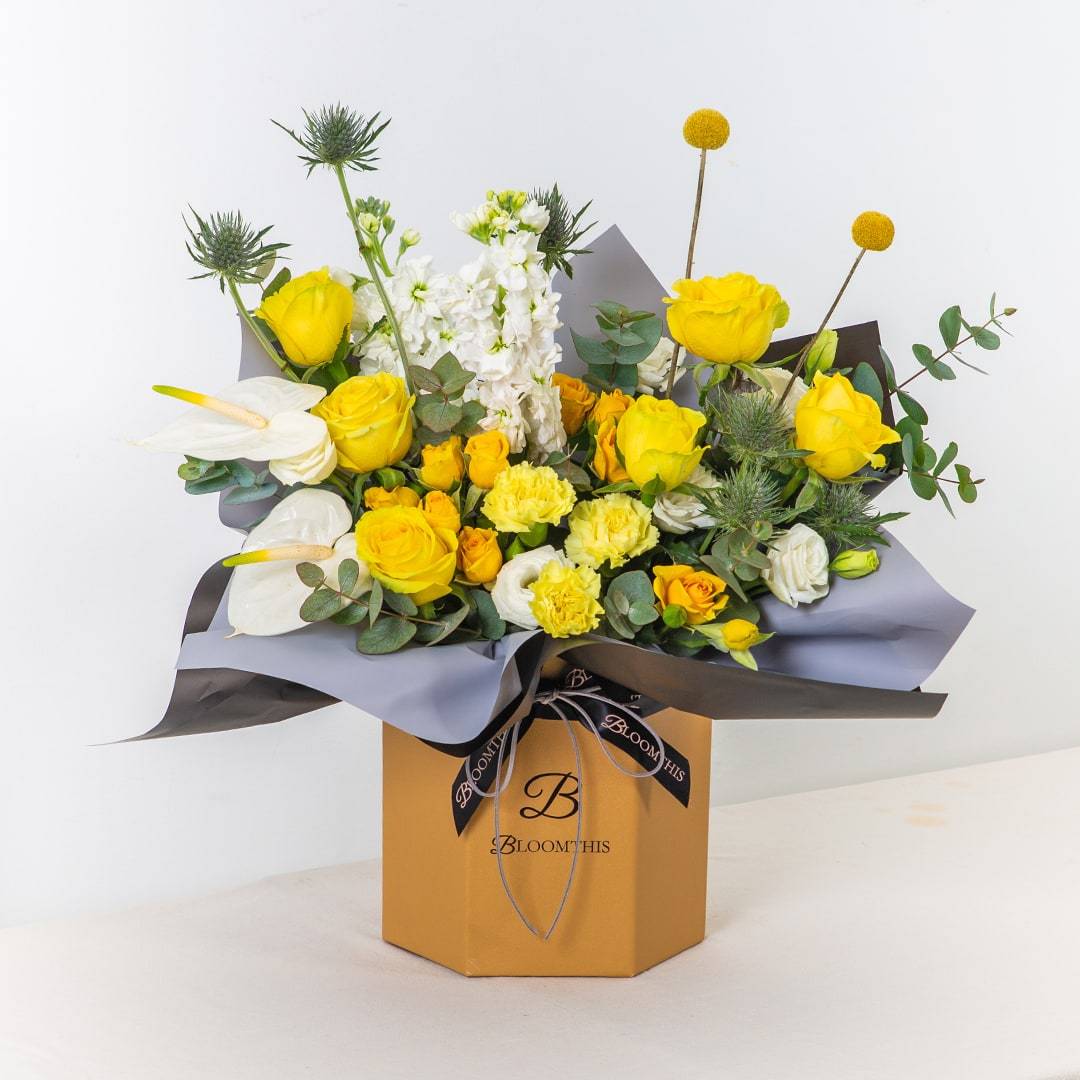 Germaine Yellow Rose Flower Box