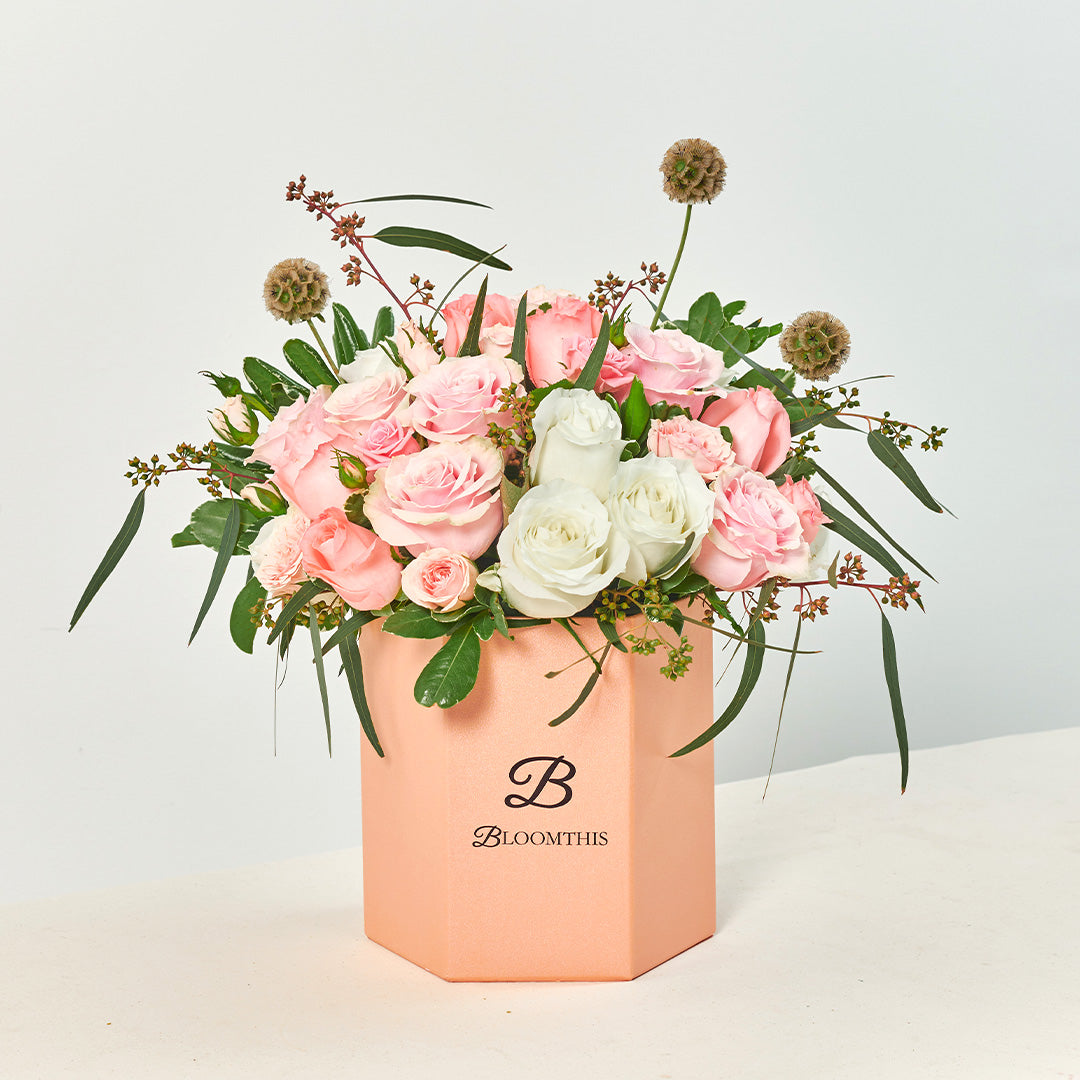 Mackenzie Pink Rose Flower Box