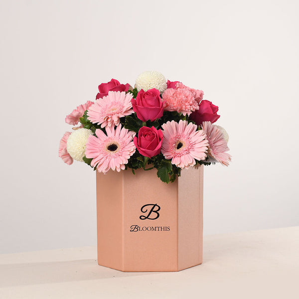 Marilyn Gerbera & Rose Flower Box (MD)