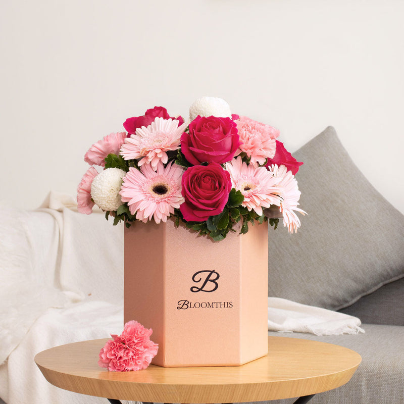 Marilyn Gerbera & Rose Flower Box (MD)