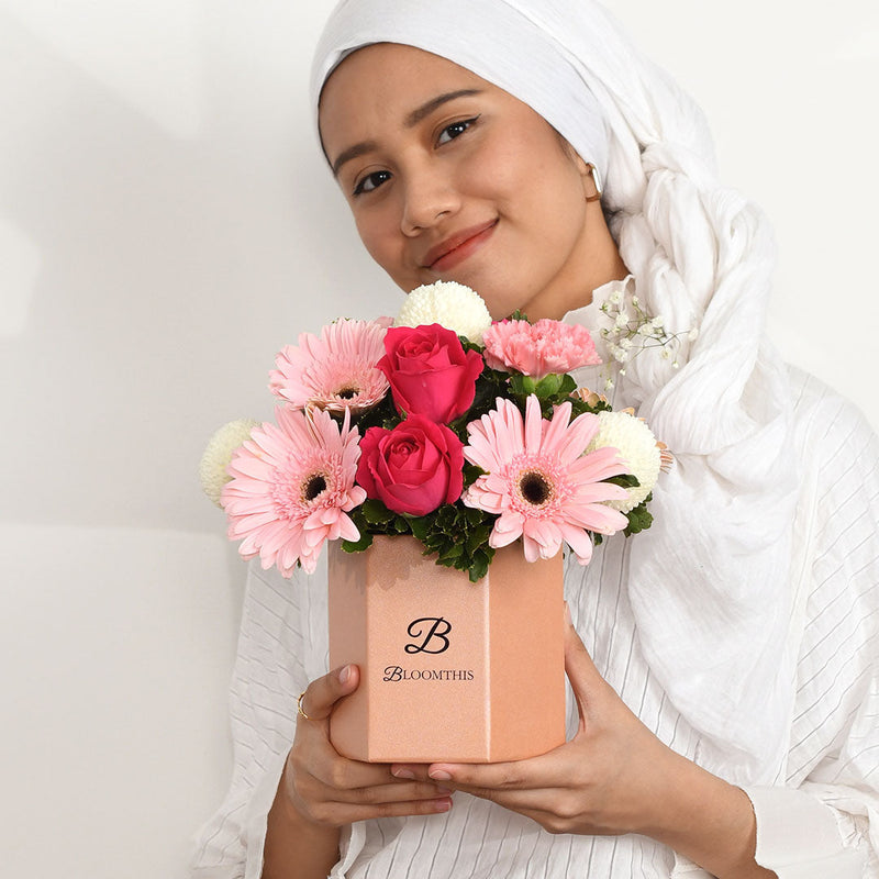Marilyn Gerbera & Rose Flower Box (MD)
