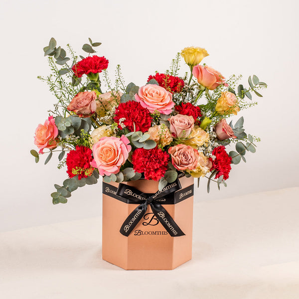 Maryane Red Carnation Flower Box (MDV)