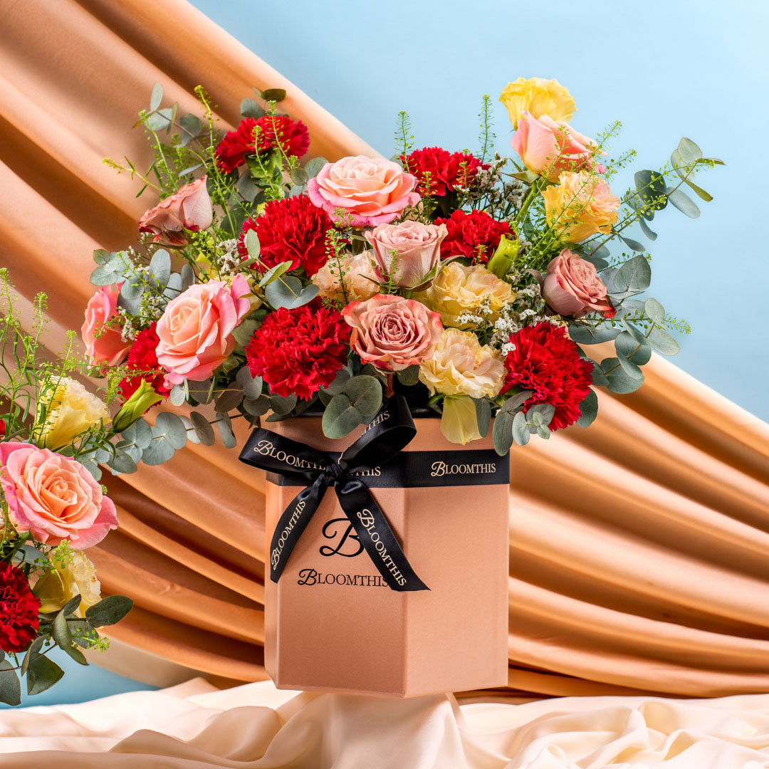 Maryane Red Carnation Flower Box (MDV)