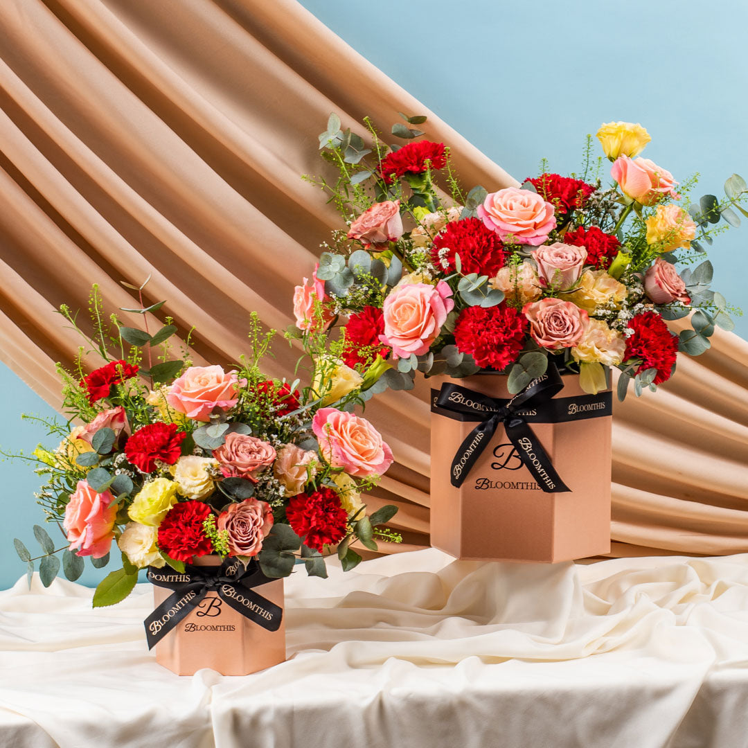Maryane Red Carnation Flower Box